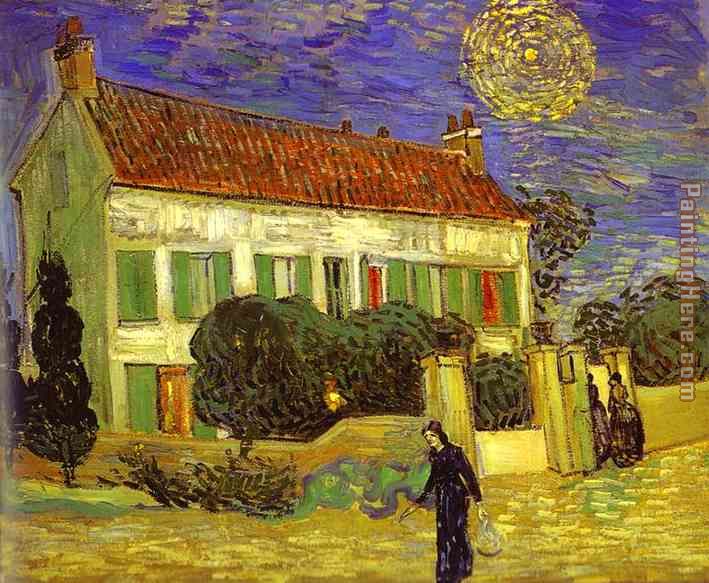 The White House at Night La maison blanche au nuit painting - Vincent van Gogh The White House at Night La maison blanche au nuit art painting